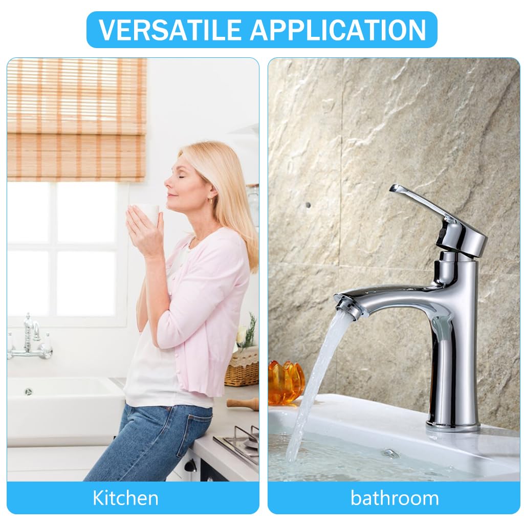 HASTHIP Bathroom Mixer Tap Bathtub Faucet Single Handle Cold and Hot Faucet Basin Faucet Chrome Finished ABS Modern Mixer Tap for Kitchen, Bathroom HASTHIP Bathroom Mixer Tap Bathtub Faucet Single Handle Cold and Hot Faucet Basin Faucet Chrome Finished ABS Modern Mixer Tap for Kitchen, Bathroom